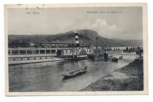 BINNENSCHIFFE - RHEIN, Köln - Düsseldorfer "UNDINE" am Anleger Reamgen, 1913