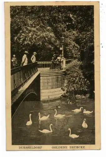 [Ansichtskarte] 4000 DÜSSELDORF, Goldene Brücke, 1917. 