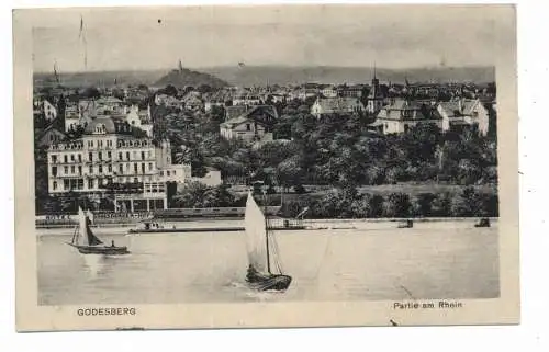 [Ansichtskarte] 5300 BONN - BAD GODESBERG,Rheinpartie am Hotel Godesberger Hof, 1928. 