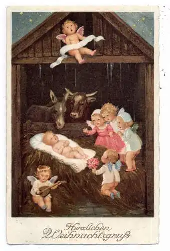 [Ansichtskarte] RELIGION - KRIPPE, Herzlicher Weihnachtsgruß, 1928. 