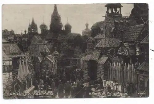 [Ansichtskarte] RU 101000 MOSKAU / MOSKOW, Alt Moskau / Vieille Moscou, Künstler-Karte Vatznetzoff. 