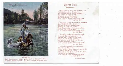 [Ansichtskarte] 4190 KLEVE, Clever Lied, Schwanenburg, Lohengrin, 1916, Zensur. 