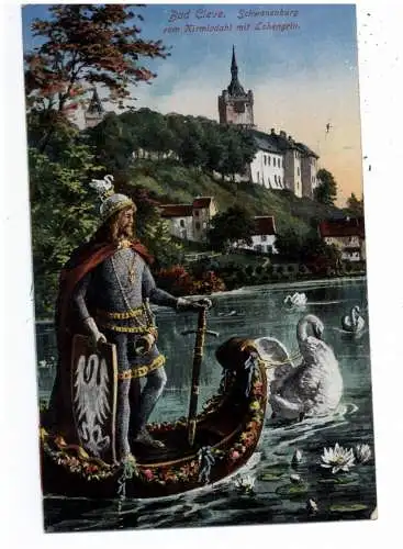 [Ansichtskarte] 4190 KLEVE, Schwanenburg, Lohengrin, 1916, Zensur. 