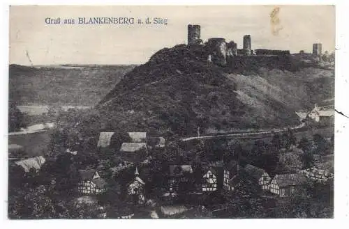 [Ansichtskarte] 5202 HENNEF - STADT BLANKENBERG, Blick auf das Dorf, 1911, Verlag Watzek - Hennef. 