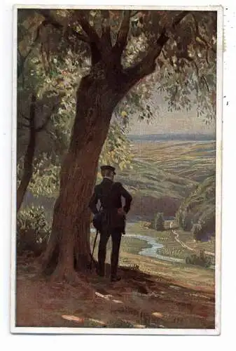 [Ansichtskarte] KÜNSTLER / ARTIST - PAUL HEY, "O Täler weit, o Höhen", Volksliederkarte Nr. 28, 1917. 