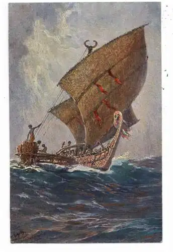 [Ansichtskarte] DEUTSCHE KOLONIEN - DEUTSCH NEU GUINEA, Segelboot Insel Agomes, Künstler - Karte Prof. Bohrdt. 