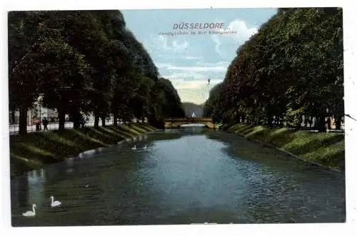 [Ansichtskarte] 4000 DÜSSELDORF, Stadtgraben in der Königsallee, 1910. 