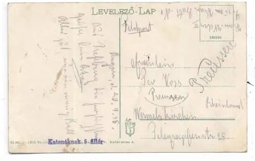 [Ansichtskarte] SLOWAKEI / SLOVENSKO - BRATISLAVA / POZSONY, Stadttheater, Strassenbahn, 1915, deutsche Feldpost. 