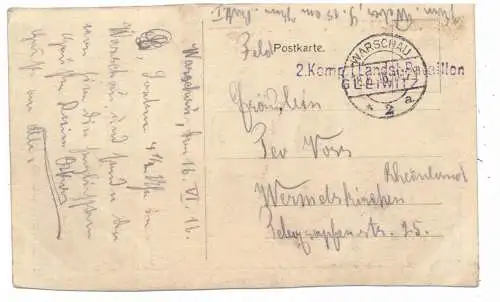 [Ansichtskarte] PL 00-001 WARSZAWA / WARSCHAU, Sobor, Russische Kathedrale, 1916, deutsche Feldpost. 