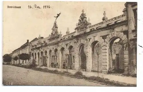 BELARUS / WEISSRUSSLAND - BREST - LITOWSK, Zerstörungen 1. Weltkrieg, 1916