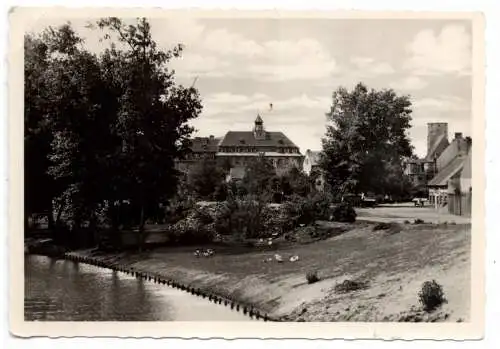 0-7550 LÜBBEN, Blick zur Kreisverwaltung, 1957