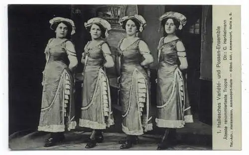 [Ansichtskarte] 0-4000 HALLE / Saale - AMMENDORF, 1. Hallesches Variete - und Possen Ensemble. 