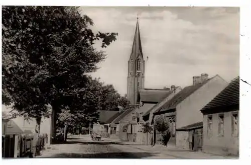 0-7551 NEU ZAUCHE, Strassenpartie, Blick zur Kirche, 1960