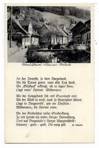 3392 CLAUSTHAL - ZELLERFELD - WILDEMANN, Gedicht von Schwier