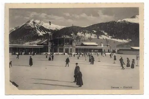 [Ansichtskarte] CH 7260 DAVOS, Eisrink, 1913. 