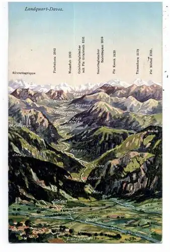 [Ansichtskarte] CH 7260 DAVOS, Bahnstrecke Davos - Landquart, 1913. 