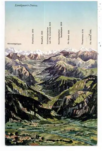 [Ansichtskarte] CH 7260 DAVOS GR, Bahnstrecke Davos - Landquart, 1913. 