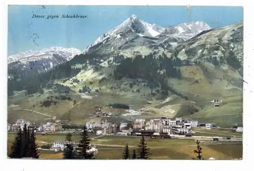 [Ansichtskarte] CH 7260 DAVOS gegen Schiahörner, 1912. 