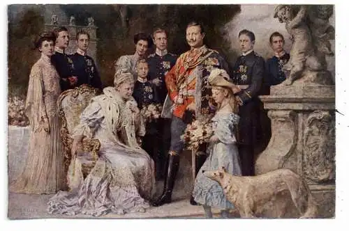 [Ansichtskarte] MONARCHIE - DEUTSCHLAND, Die Kaiserliche Familie, color, Verlag Rotophot. 
