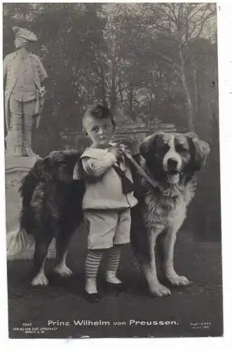 [Ansichtskarte] MONARCHIE - DEUTSCHLAND, Prinz Wilhelm von Preussen, Bernhardiner Hund, Verlag Liersch. 