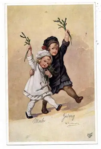 [Ansichtskarte] KINDER - "Spielgefährten", Künstler-Karte Wally Fialkowska, 1918. 