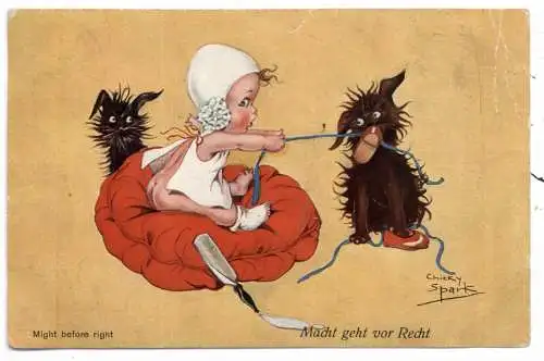 [Ansichtskarte] KÜNSTLER / ARTIST - CHICKY SPRK, "Macht geht vor Recht", 192... 