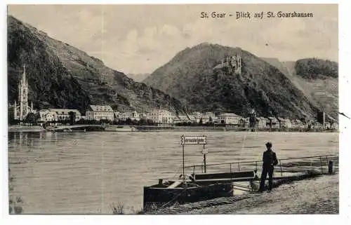 [Ansichtskarte] 5401 ST. GOAR, Fähranleger nach St. Goarshausen, Verlag Stengel. 
