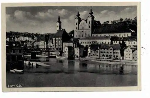 [Ansichtskarte] A 4400 STEYR, Zusammenfluß, Mühlengebäude, 1940, Feldpost. 