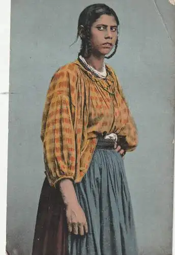 RUMÄNIEN / ROMANIA - ORSOVA, "Eine Zigeunerin...", ca. 1916, kl. Eckmangel