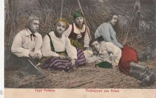 [Ansichtskarte] VÖLKERKUNDE / ETHNIC - Volkstypen aus Polen / Typy Polskie, 1915, deutsche Feldpost. 