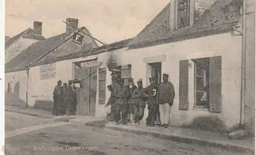 [Ansichtskarte] F 02190 AMIFONTAINE, 1. Weltkrieg, Lindemannstrasse / Rue Lindemann, Fernsprecher - Fahne, 1916, Verlag Schaar & Dathe. 