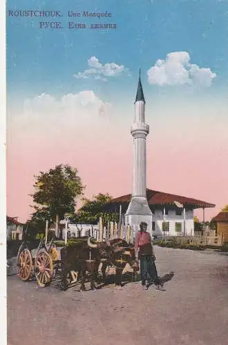 [Ansichtskarte] BULGARIEN / BULGARIJA - RUSSE / RUSTSCHUCK,Mosque / Moschee, Büffelfurwerk. 
