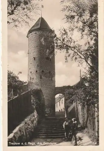 [Ansichtskarte] POMMERN - TREPTOW an der Rega / TRZEBIATOW, Am Grützturm, Verlag Marg. 
