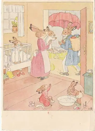 KÜNSTLER / ARTIST - IDA BOHATTA - MORPURGO, Hasenfamilie
