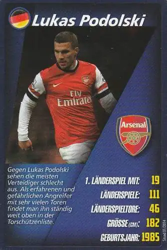 FUSSBALL - ARSENAL LONDON - LUKAS PODOLSKI, Toptrumps