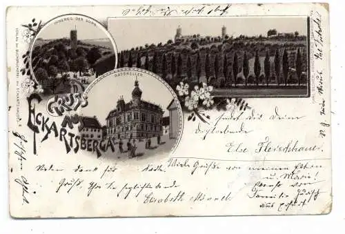 [Ansichtskarte] 0-4804 ECKARTSBERGA, Lithographie 1895, Ratskeller, Gesamtansicht, inners der Burg. 