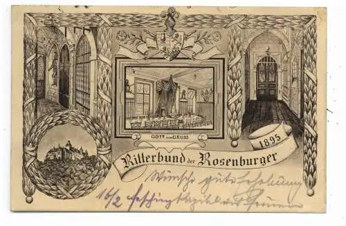 [Ansichtskarte] A 1000 WIEN, Ritterbund der Rosenburger, Gott zum Gruss, 1929. 