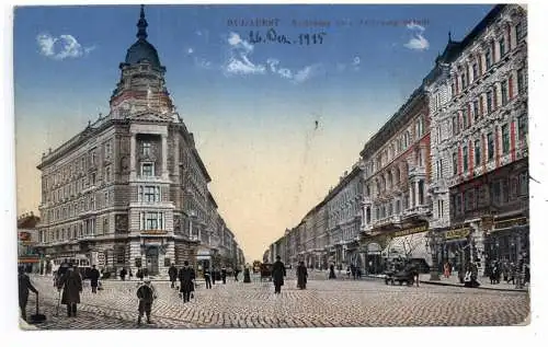 [Ansichtskarte] H 1000 BUDAPEST, Andrassy Strasse, 1915, deutsche Feldpost, Zensur. 