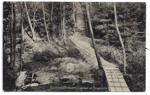 [Ansichtskarte] OSTPREUSSEN - NEUKUHREN / PIONERSKI, Lachsbach mit Himmelsleiter, 1911, Verlag Schaar & Dathe - Trier. 