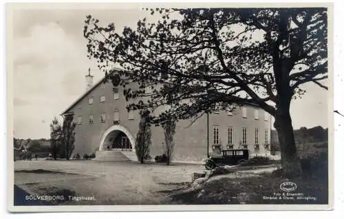[Ansichtskarte] S 29480 SÖLVESBORG, Tinghuset, Oldtimer, 1937. 