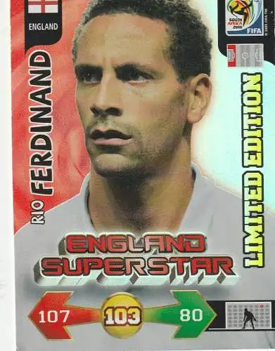 FUSSBALL - ENGLAND - RIO FERDINAND, WM 2010, Panini