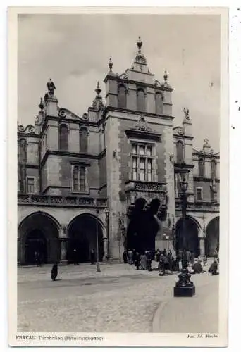 [Ansichtskarte] PL 30000 KRAKAU / KRAKOW, Tuchhalle, 1942, Generalgouvernement Frankatur. 