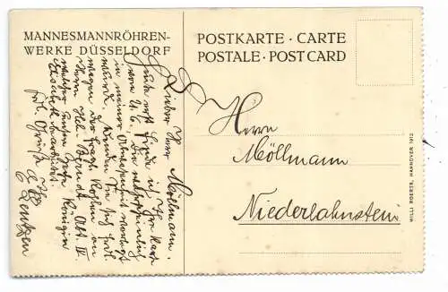 [Ansichtskarte] 3000 HANNOVER, Ernst August Denkmal vor dem Hauptbahnhof, Werbe - Karte der Mannesmannröhren - Werke Düsseldorf. 