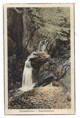 [Ansichtskarte] 5420 LAHNSTEIN - NIEDERLAHNSTEIN, Ruppertsklamm, color, 1929, Bahnpost. 