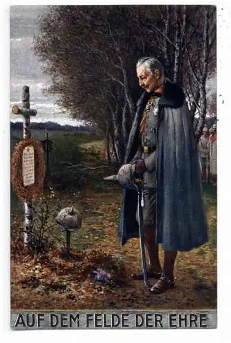 [Ansichtskarte] MONARCHIE - DEUTSCHLAND, Kaiser Wilhelm II, Ehrenbezeugung am Soldatengrab. 