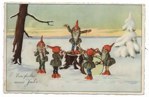 [Ansichtskarte] ZWERGE / GNOME / DWARFS / NANI, 5 musizierende Zwerge, 1925. 