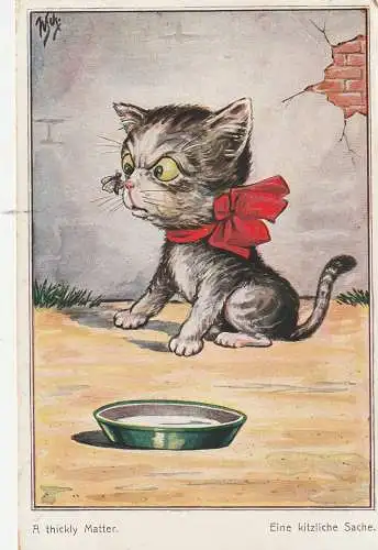 [Ansichtskarte] KATZEN / CATS / CHATS - "A Thickly Matter", "Eine kitzlige Sache". 