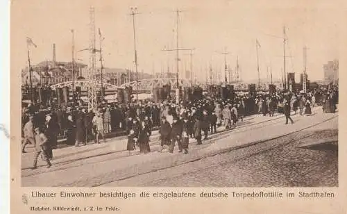 [Ansichtskarte] LETTLAND / LATVIJA - LIBAU / LIEPAJA, Deutsche Torpedoflottille im Hafen, Verlag Trenkler. 