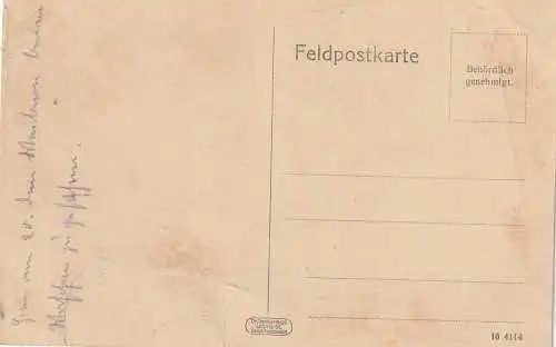 [Ansichtskarte] F 02190 PROUVAIX, 1. Weltkrieg, Am Dorfteich, 1916, Einriss, Verlag Trenkler. 