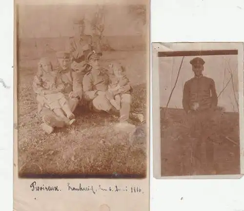 [Ansichtskarte] F 02190 PROUVISEUX-ET-PLESNOY, 1. Weltkrieg, Deutsche Soldaten mit Kindern, 1916, Photo-AK. 